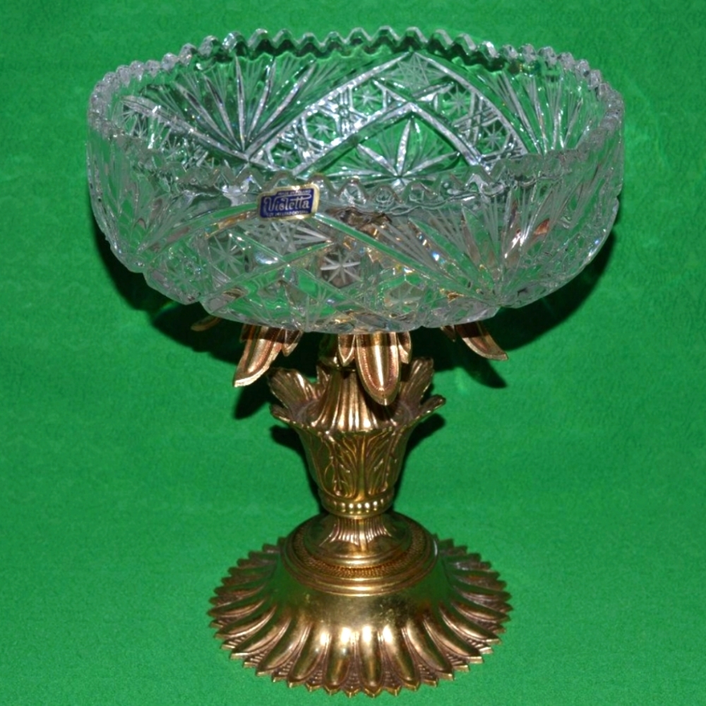 Vase Crystal bowl by LOEVSKY & LOEVSKY  Made in U.S.A.  1960s